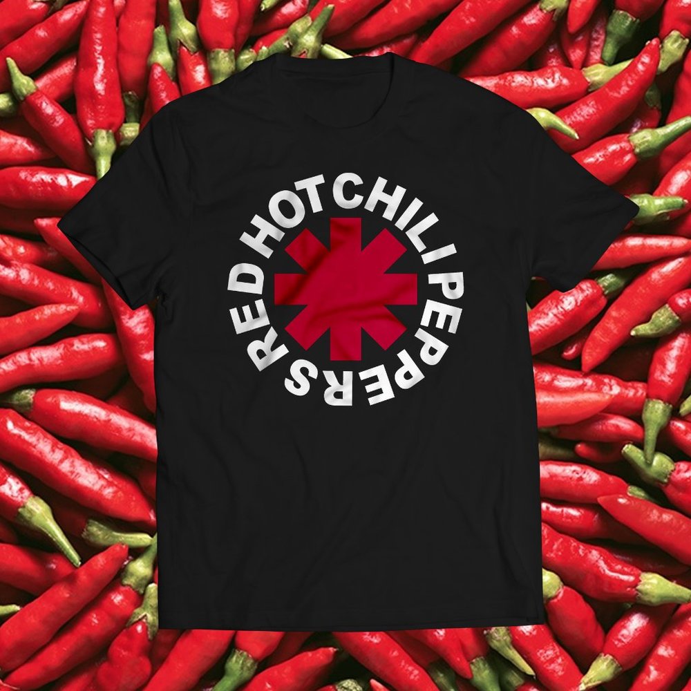 RHCP Red Hot logo Black Band Tee